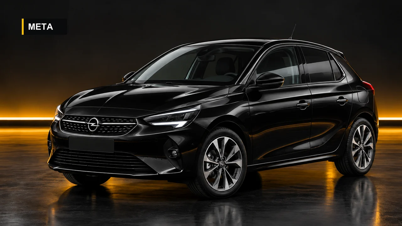 Μαύρο Opel Corsa σε κινηματογραφική διαφημιστική απεικόνιση